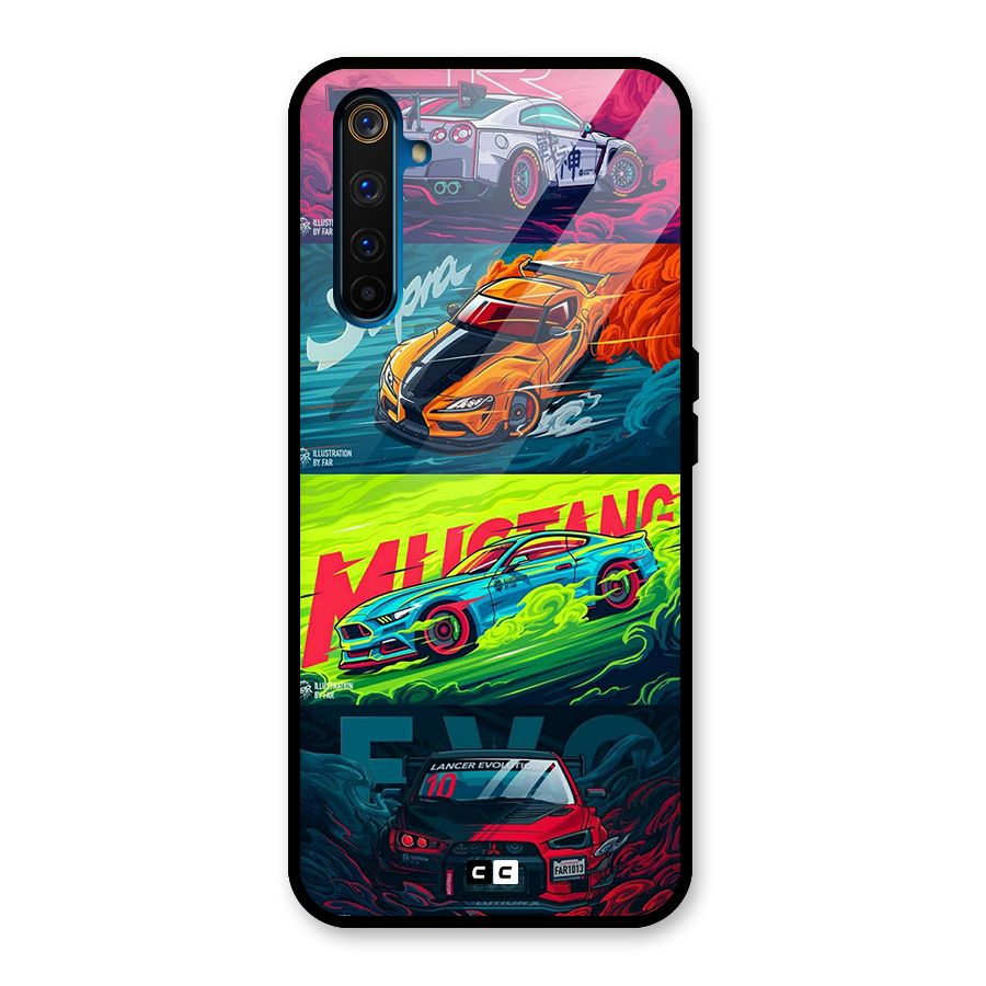 Super Racing Car Glass Back Case for Realme 6 Pro