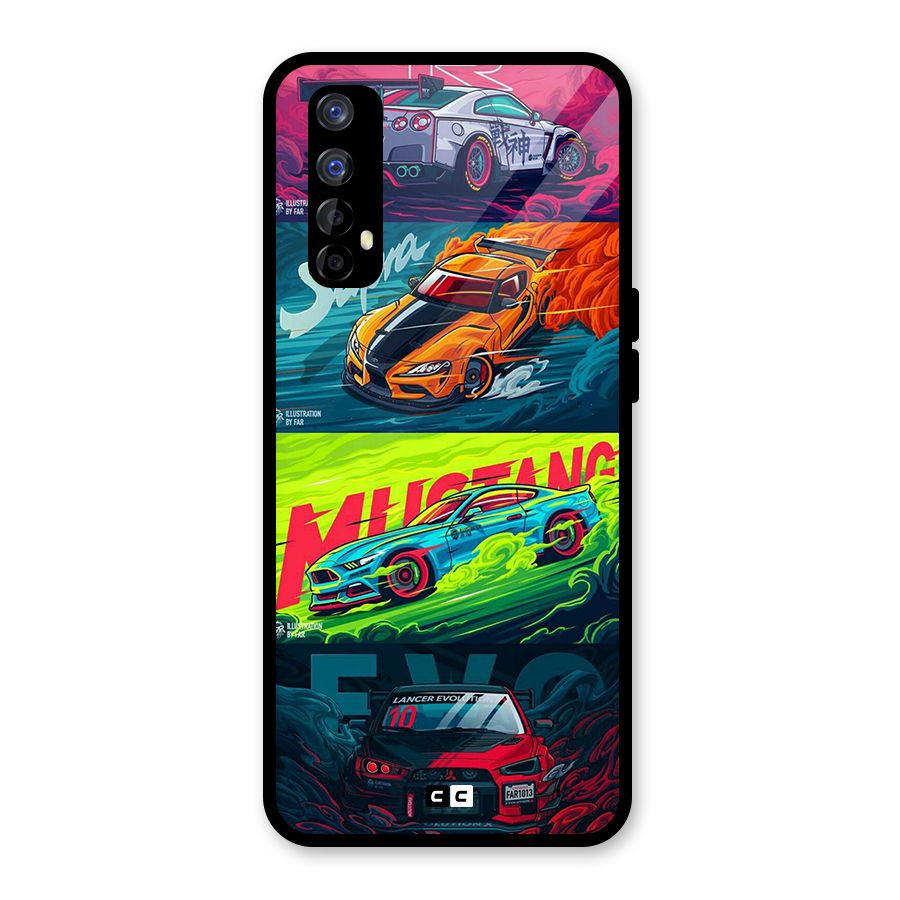 Super Racing Car Glass Back Case for Realme 7