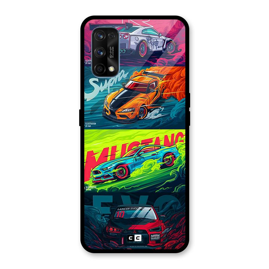 Super Racing Car Glass Back Case for Realme 7 Pro