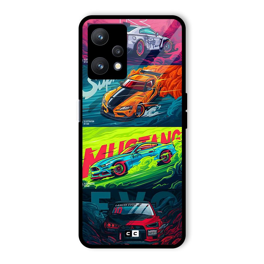 Super Racing Car Glass Back Case for Realme 9 Pro 5G