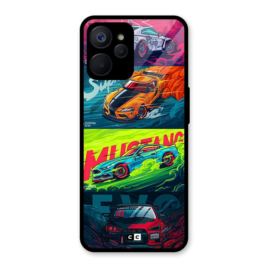 Super Racing Car Glass Back Case for Realme 9i 5G
