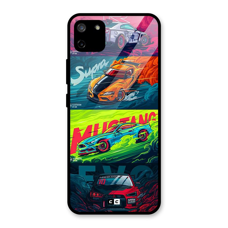 Super Racing Car Glass Back Case for Realme C11