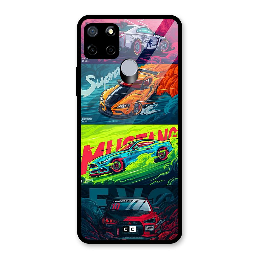 Super Racing Car Glass Back Case for Realme C12