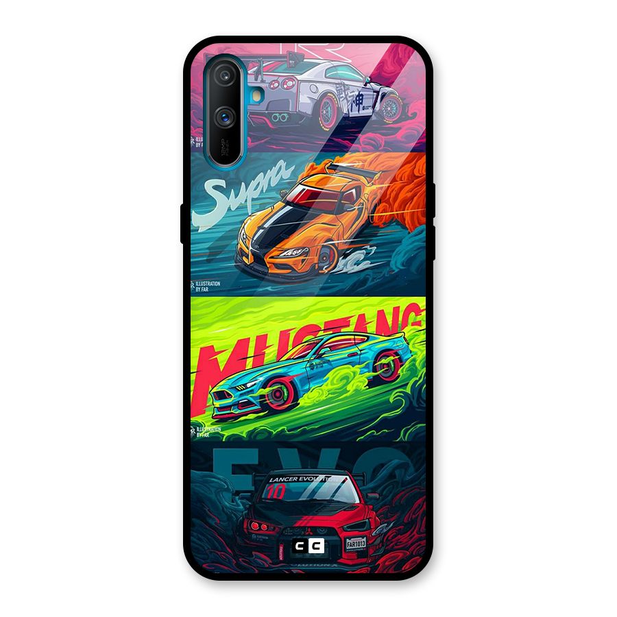 Super Racing Car Glass Back Case for Realme C3