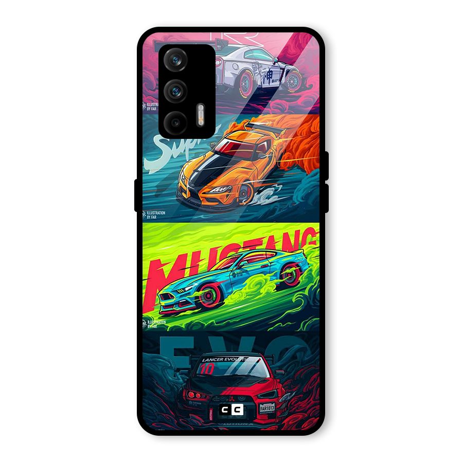 Super Racing Car Glass Back Case for Realme GT 5G