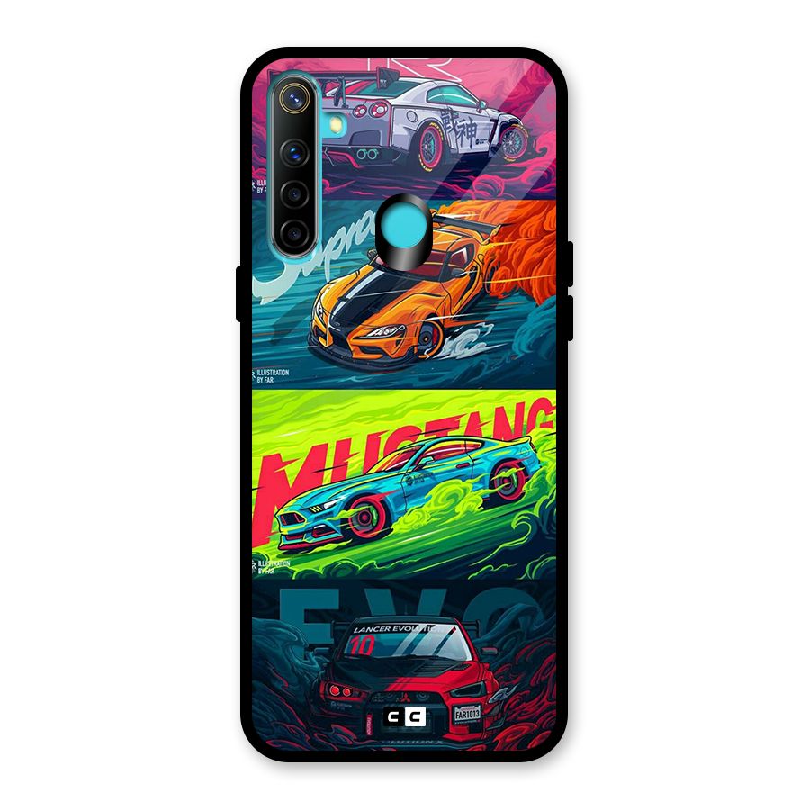 Super Racing Car Glass Back Case for Realme Narzo 10