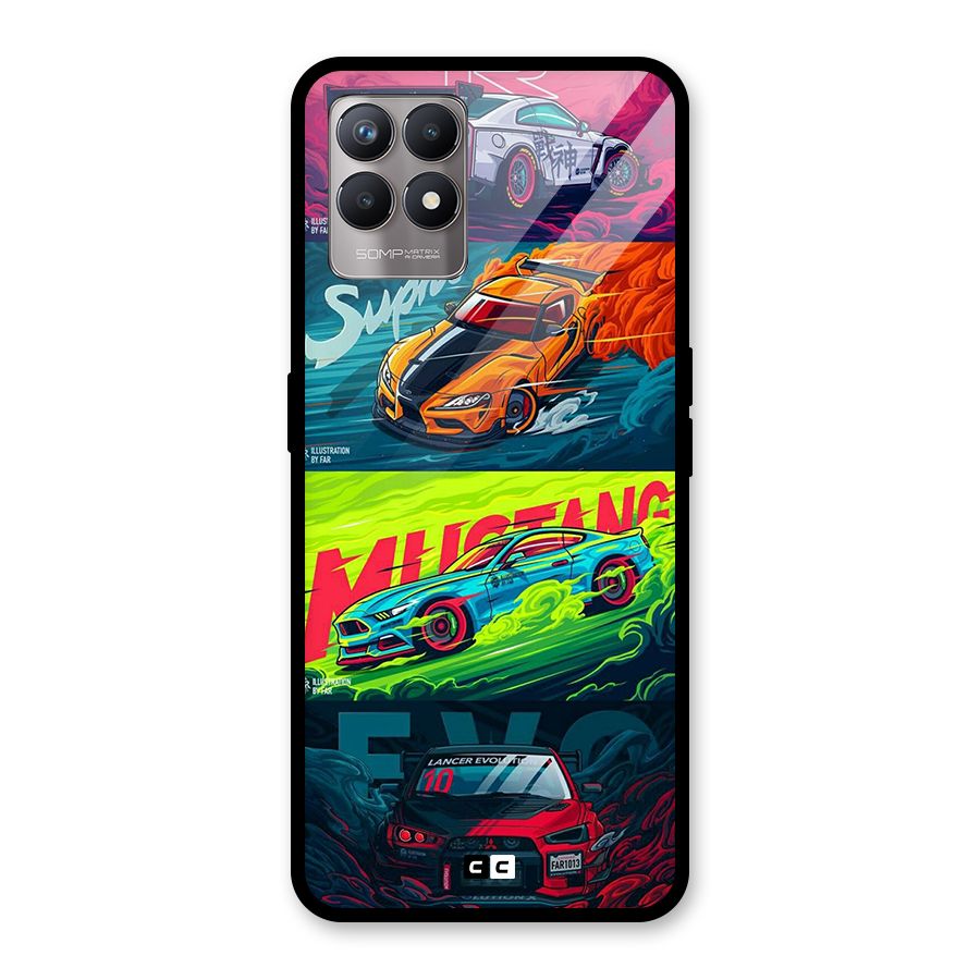 Super Racing Car Glass Back Case for Realme Narzo 50