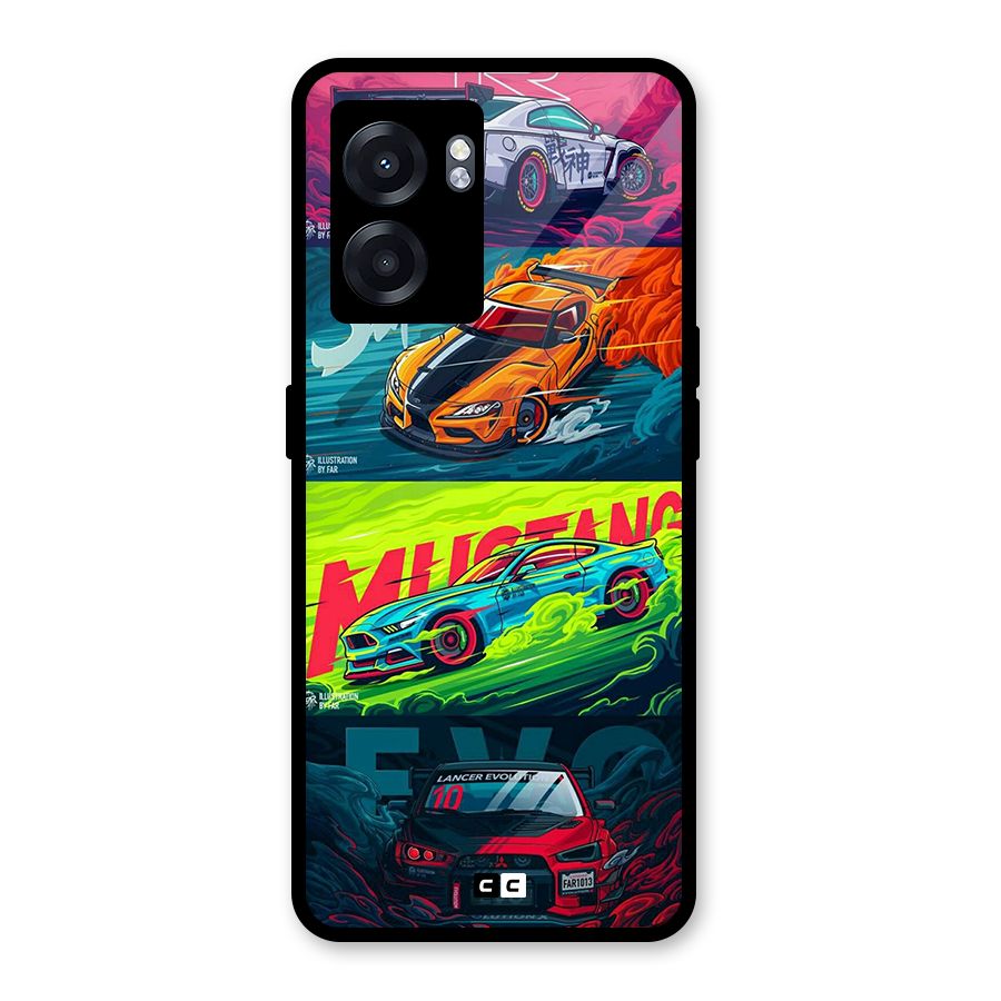 Super Racing Car Glass Back Case for Realme Narzo 50 5G