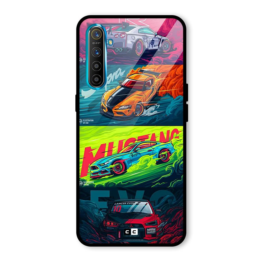 Super Racing Car Glass Back Case for Realme X2