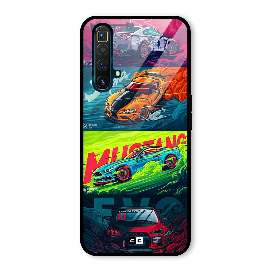 Super Racing Car Glass Back Case for Realme X3