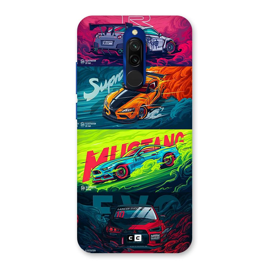 Super Racing Car Glass Back Case for Redmi 8