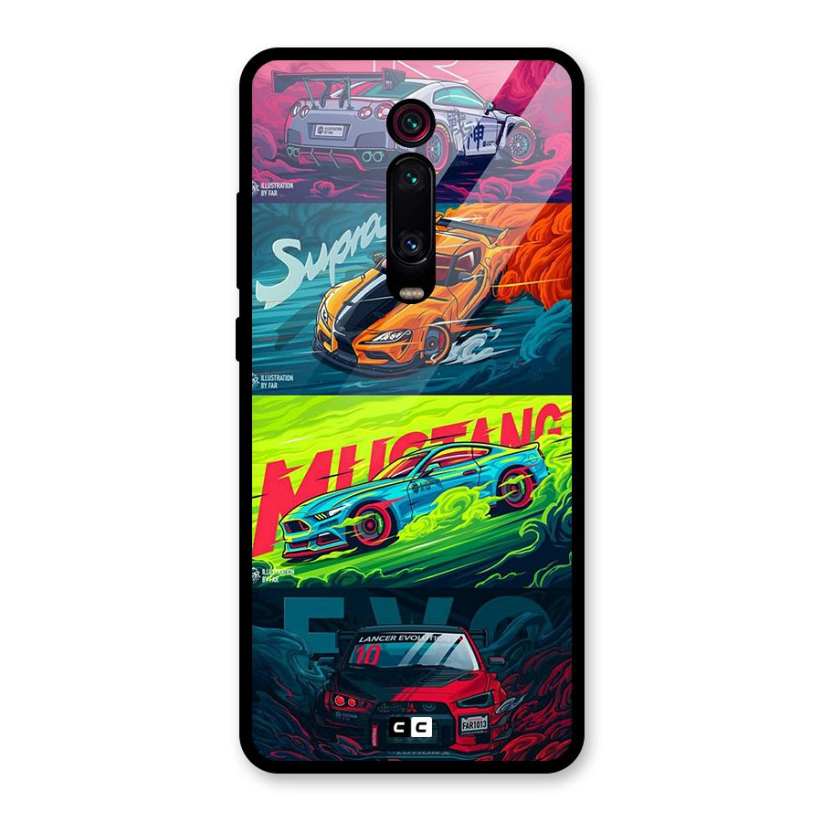Super Racing Car Glass Back Case for Redmi K20