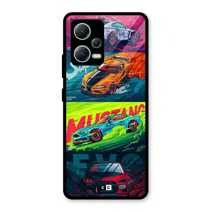 Super Racing Car Glass Back Case for Redmi Note 12 5G