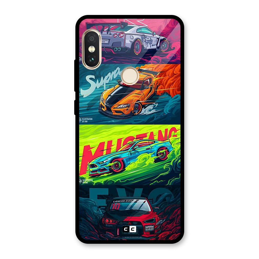Super Racing Car Glass Back Case for Redmi Note 5 Pro