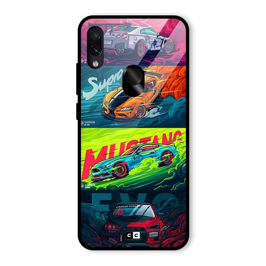 Super Racing Car Glass Back Case for Redmi Note 7