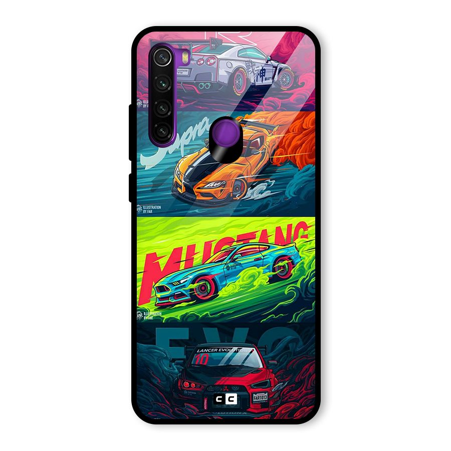 Super Racing Car Glass Back Case for Redmi Note 8