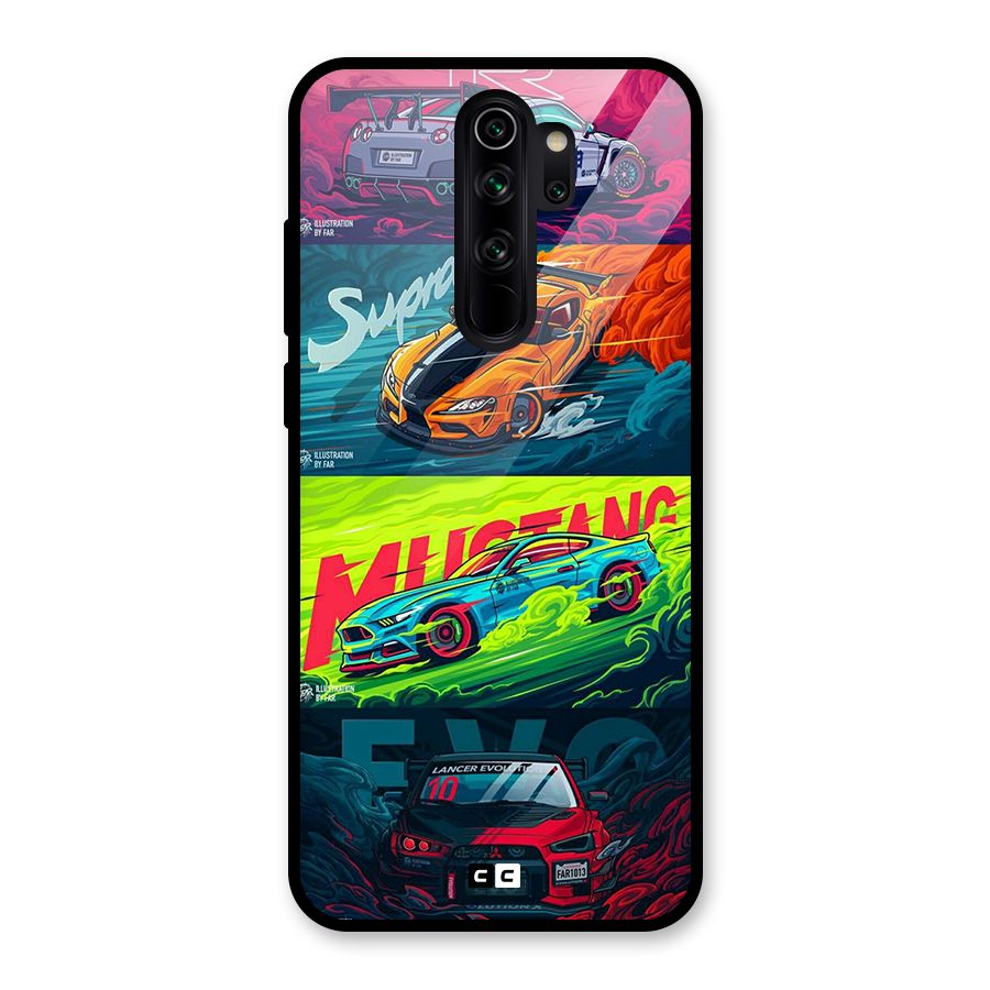 Super Racing Car Glass Back Case for Redmi Note 8 Pro