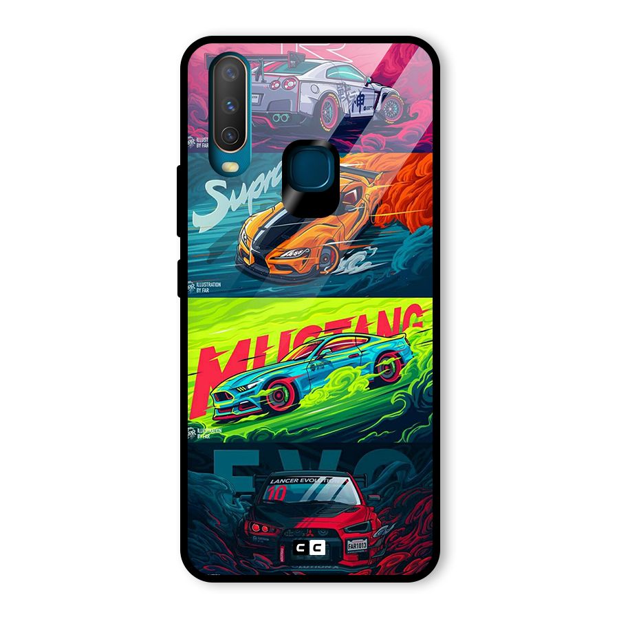 Super Racing Car Glass Back Case for Vivo U10