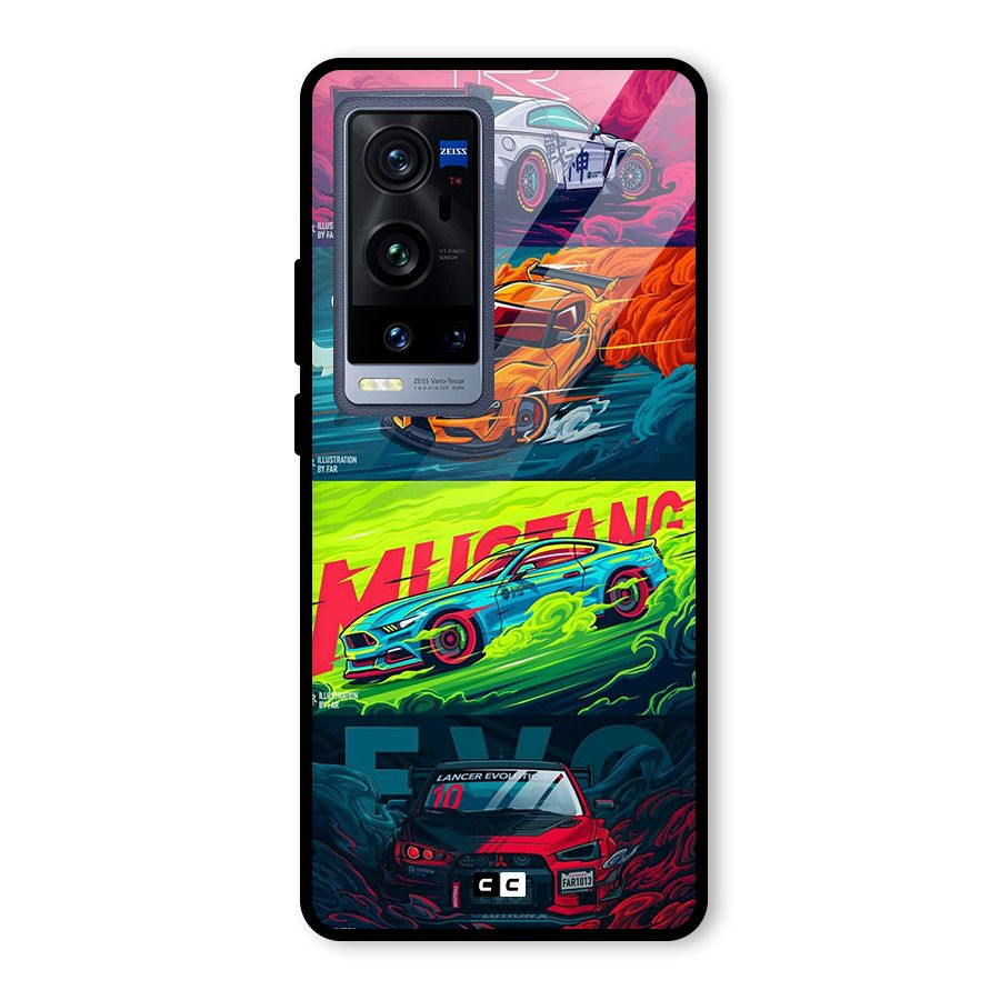 Super Racing Car Glass Back Case for Vivo X60 Pro Plus