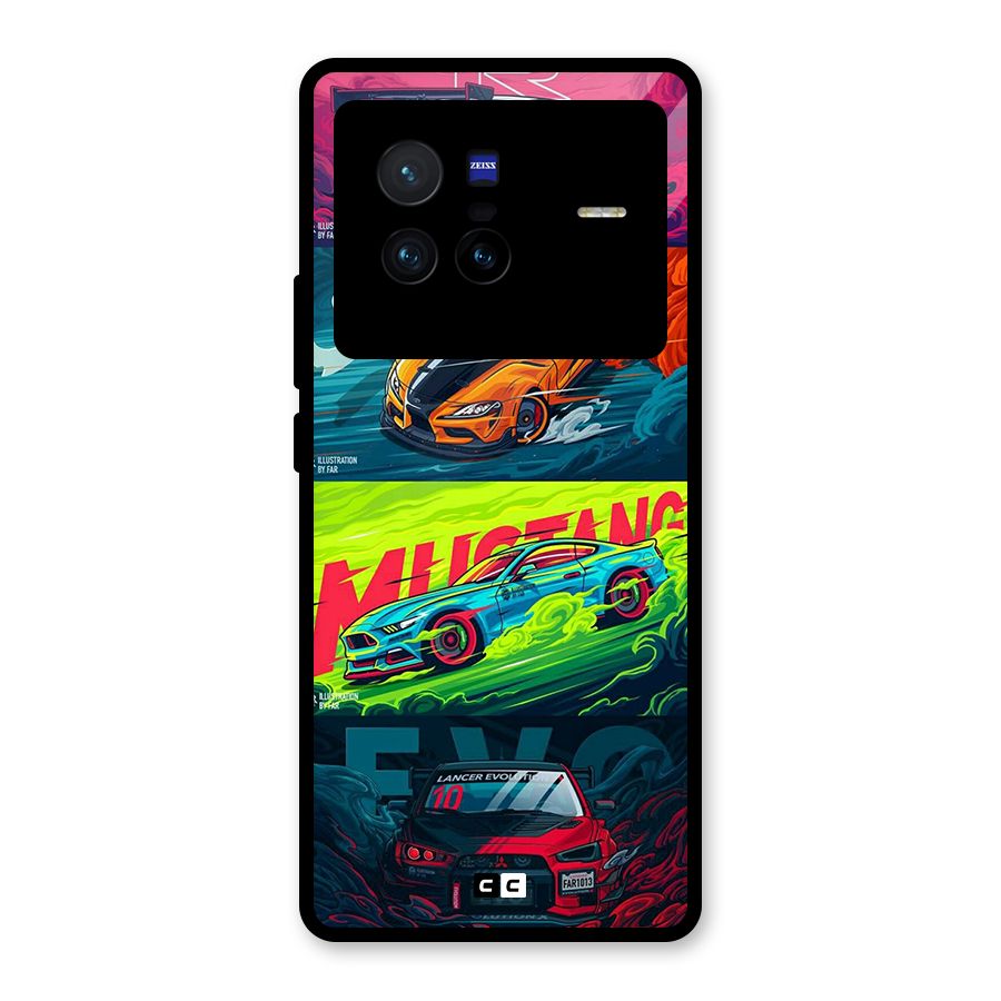 Super Racing Car Glass Back Case for Vivo X80