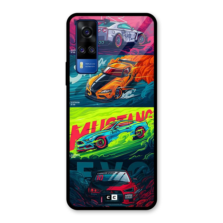 Super Racing Car Glass Back Case for Vivo Y31