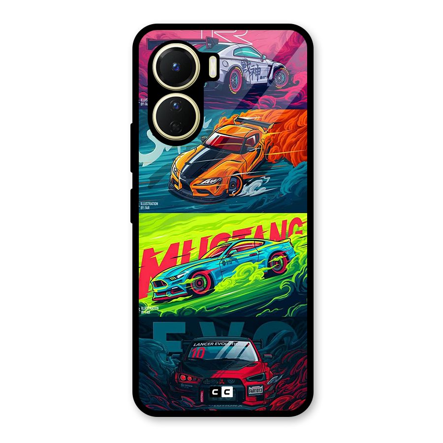 Super Racing Car Glass Back Case for Vivo Y56