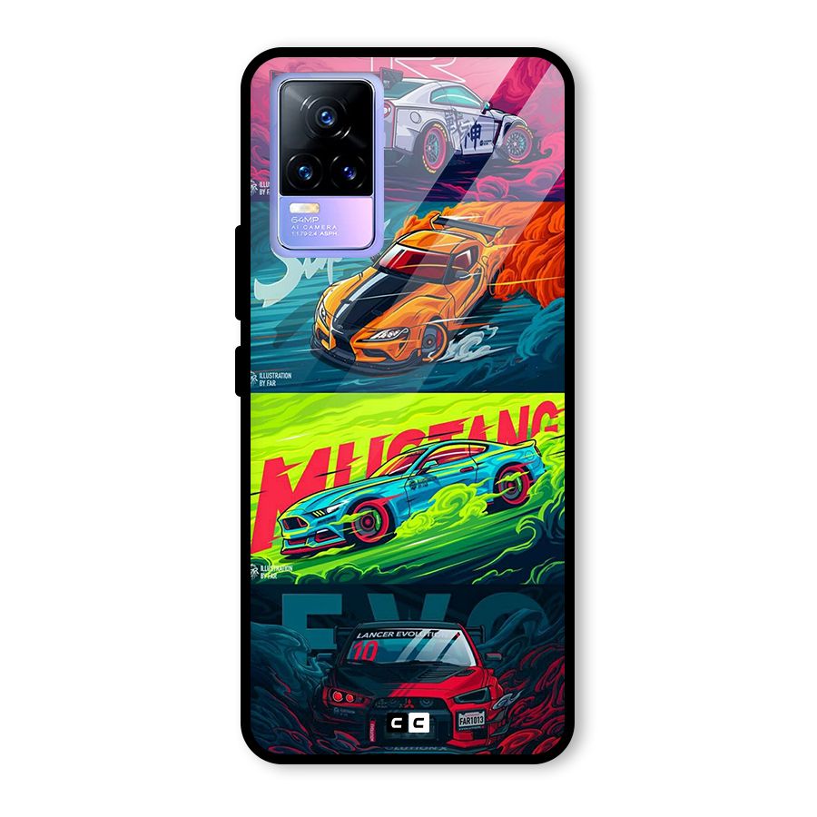 Super Racing Car Glass Back Case for Vivo Y73