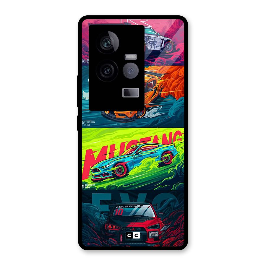 Super Racing Car Glass Back Case for Vivo iQOO 11 5G