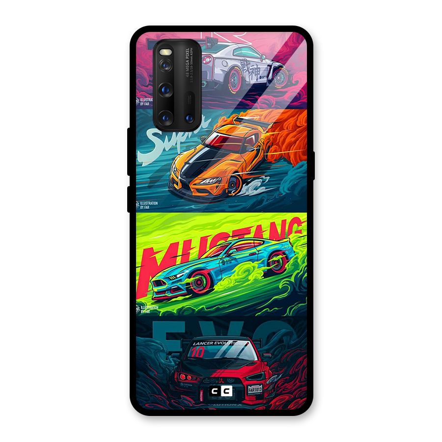 Super Racing Car Glass Back Case for Vivo iQOO 3