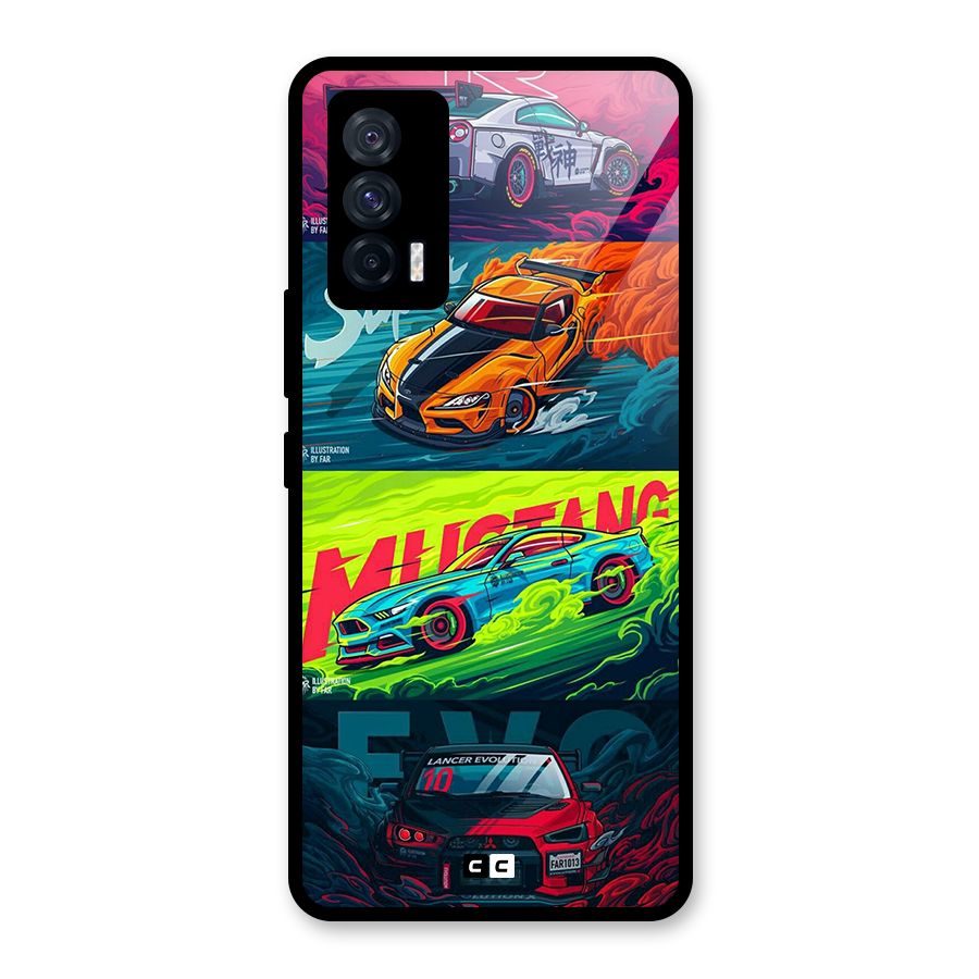 Super Racing Car Glass Back Case for Vivo iQOO 7 5G
