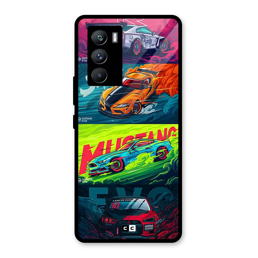 Super Racing Car Glass Back Case for Vivo iQOO 9 SE