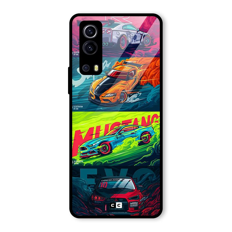 Super Racing Car Glass Back Case for Vivo iQOO Z3