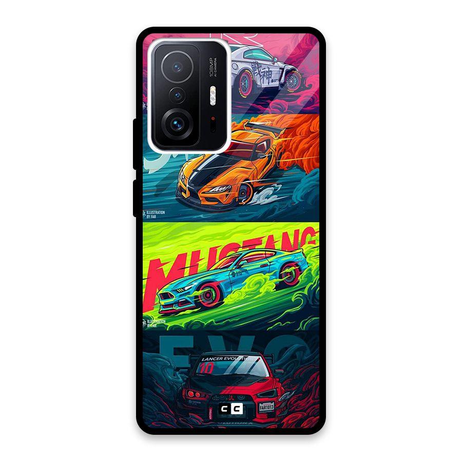 Super Racing Car Glass Back Case for Xiaomi 11T Pro