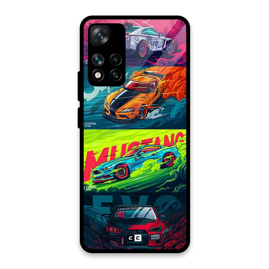Super Racing Car Glass Back Case for Xiaomi 11i HyperCharge 5G