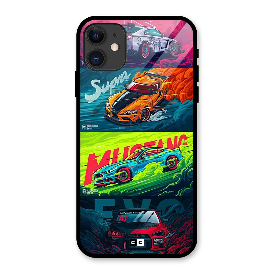 Super Racing Car Glass Back Case for iPhone 11