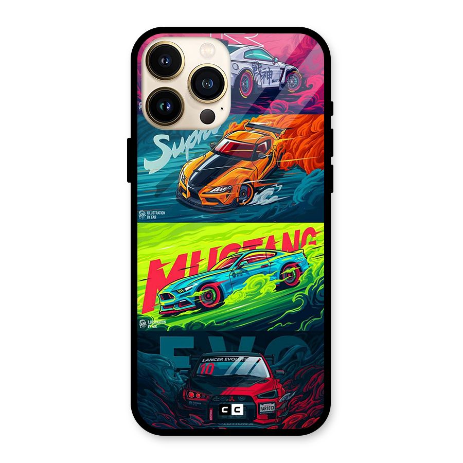 Super Racing Car Glass Back Case for iPhone 13 Pro Max
