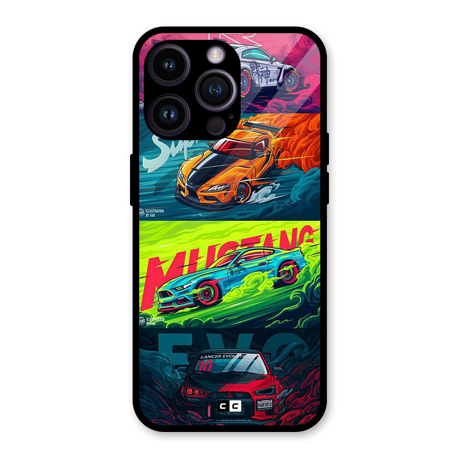 Super Racing Car Glass Back Case for iPhone 14 Pro Max