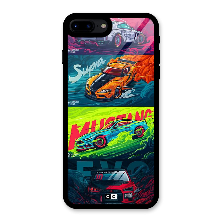 Super Racing Car Glass Back Case for iPhone 8 Plus