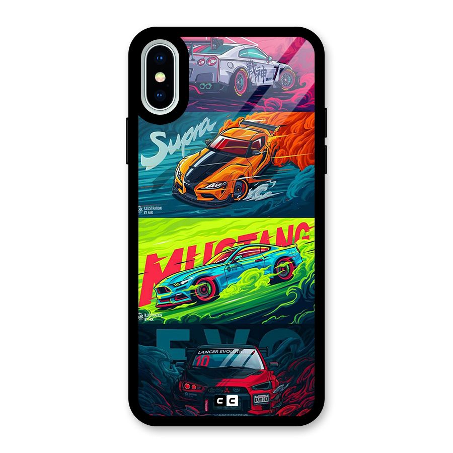 Super Racing Car Glass Back Case for iPhone X