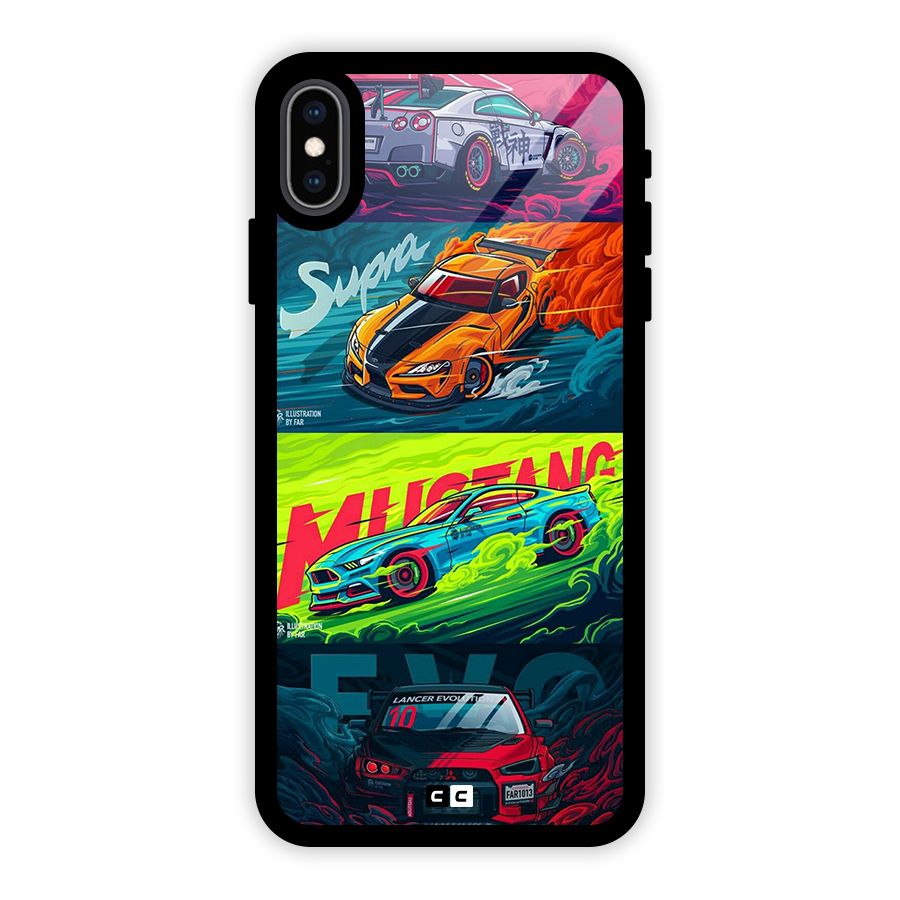Super Racing Car Glass Back Case for iPhone XS Max