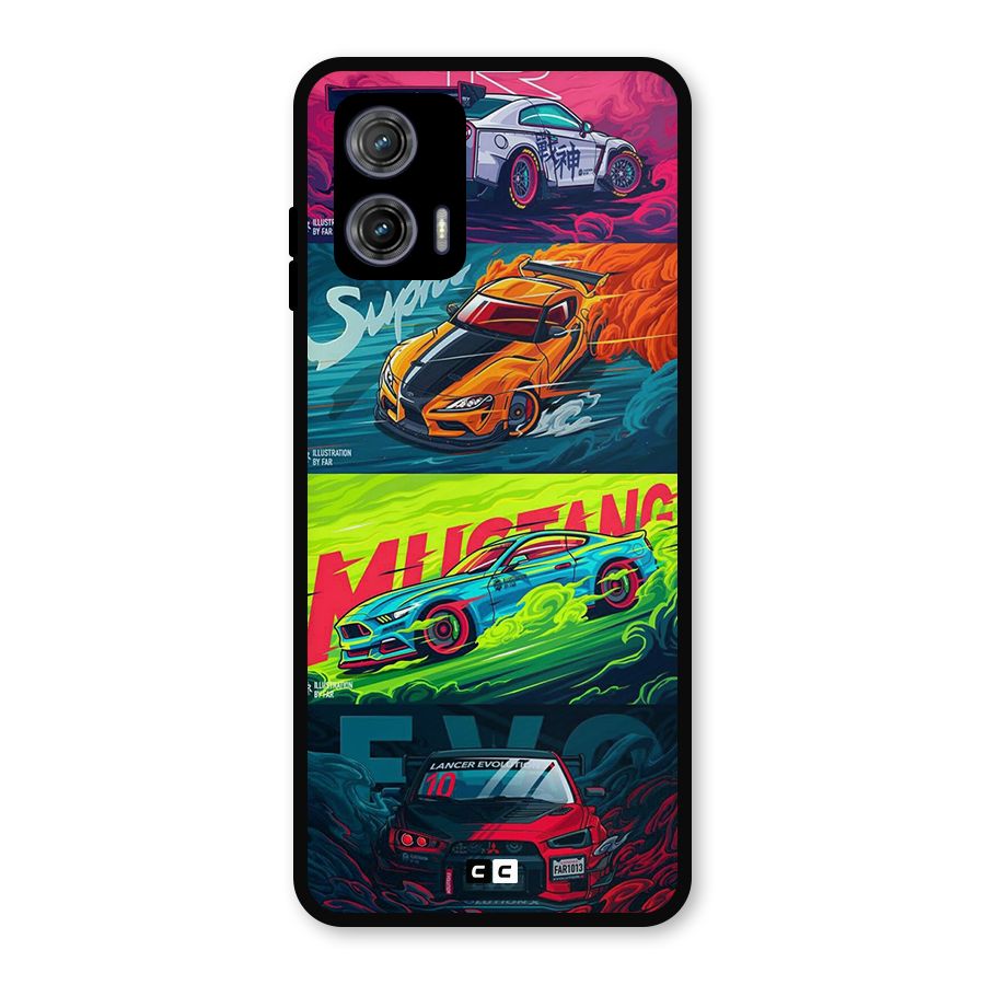 Super Racing Car Metal Back Case for Moto G73