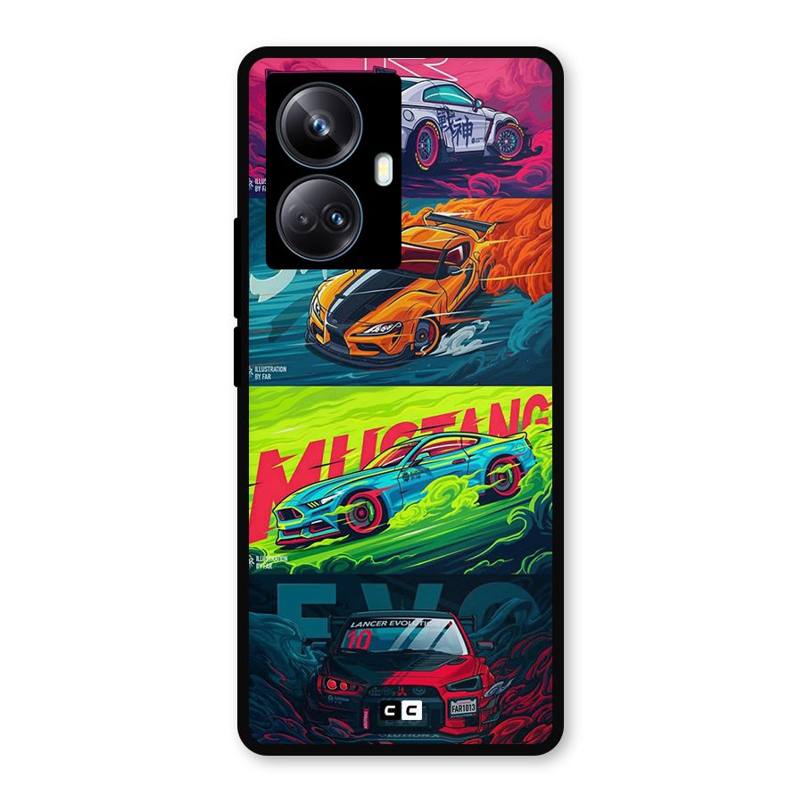 Super Racing Car Metal Back Case for Realme 10 Pro Plus