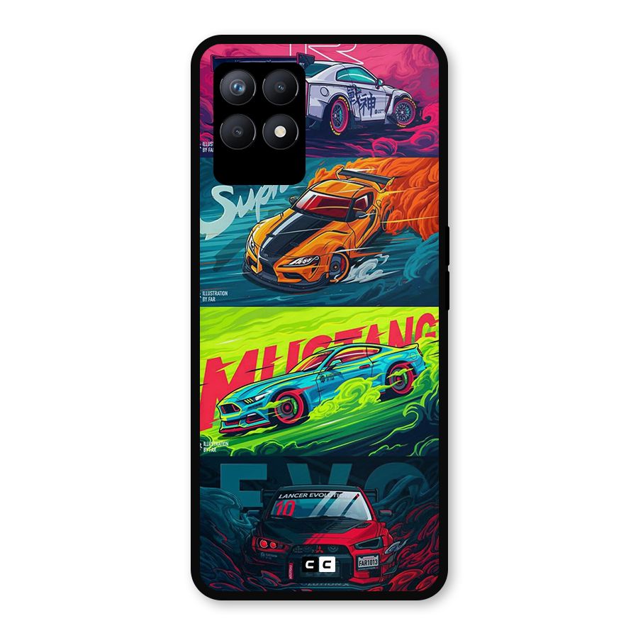 Super Racing Car Metal Back Case for Realme Narzo 50