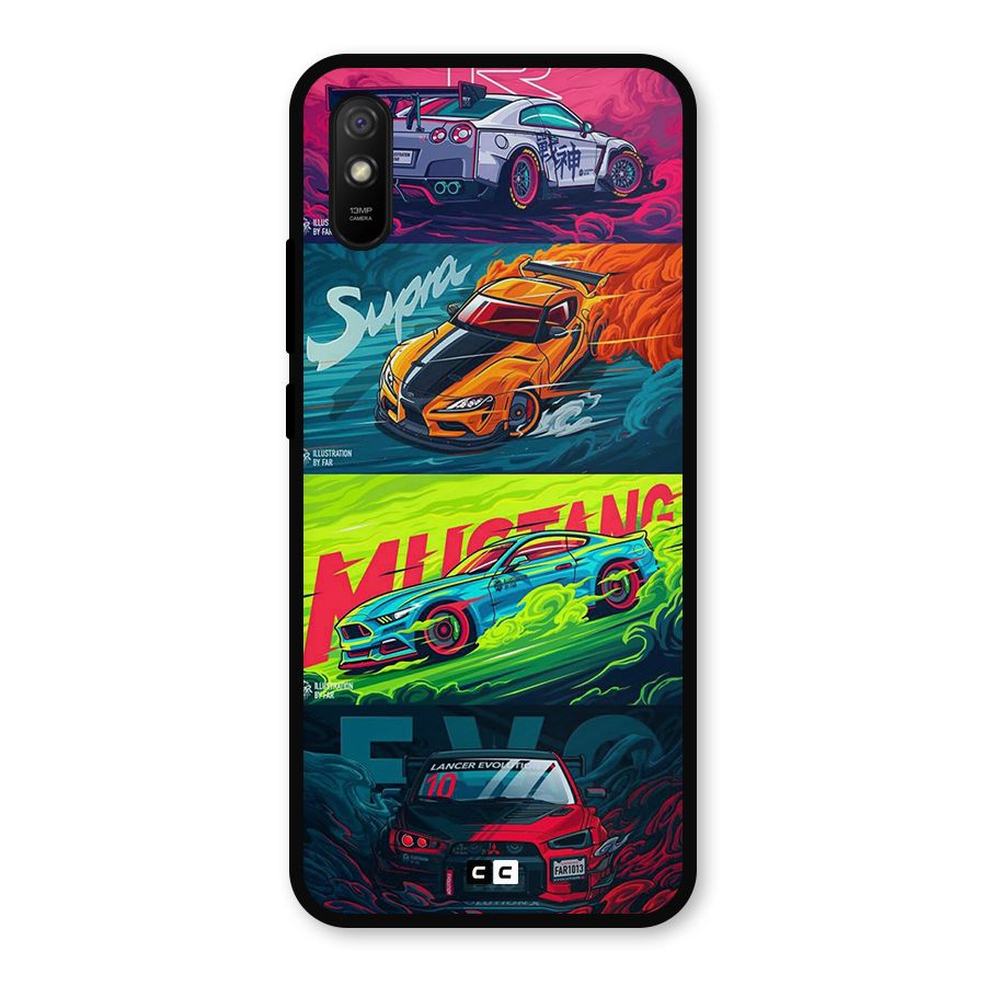 Super Racing Car Metal Back Case for Redmi 9i