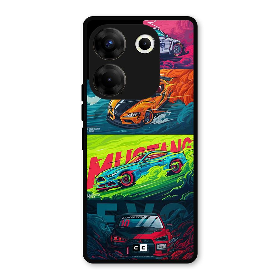 Super Racing Car Metal Back Case for Tecno Camon 20 Pro