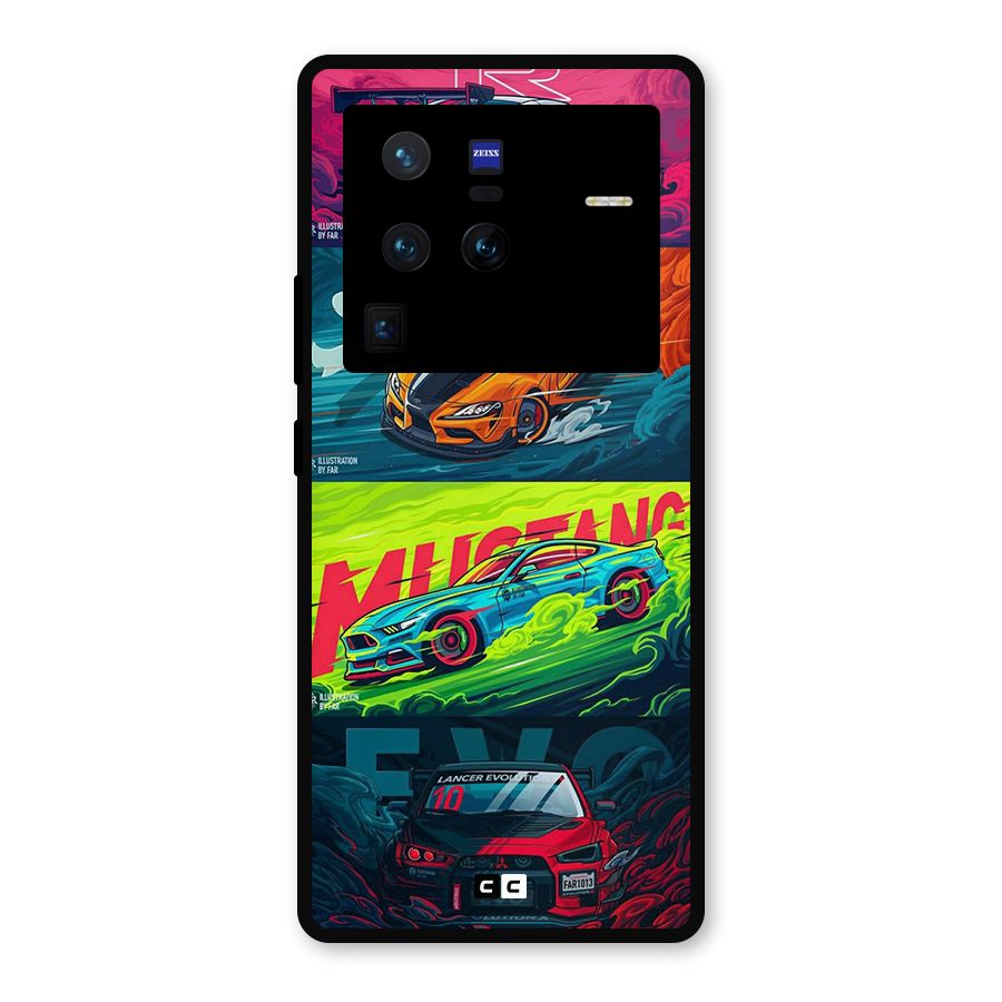 Super Racing Car Metal Back Case for Vivo X80 Pro