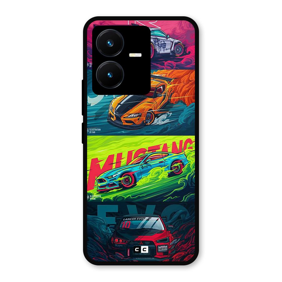 Super Racing Car Metal Back Case for Vivo Y22