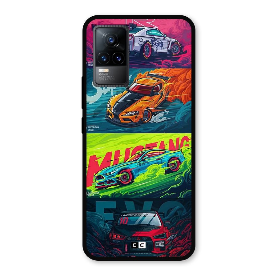 Super Racing Car Metal Back Case for Vivo Y73
