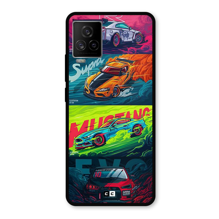 Super Racing Car Metal Back Case for iQOO 7 Legend 5G