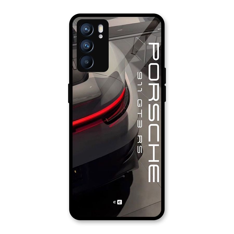 Super Sports Car Glass Back Case for Oppo Reno6 5G
